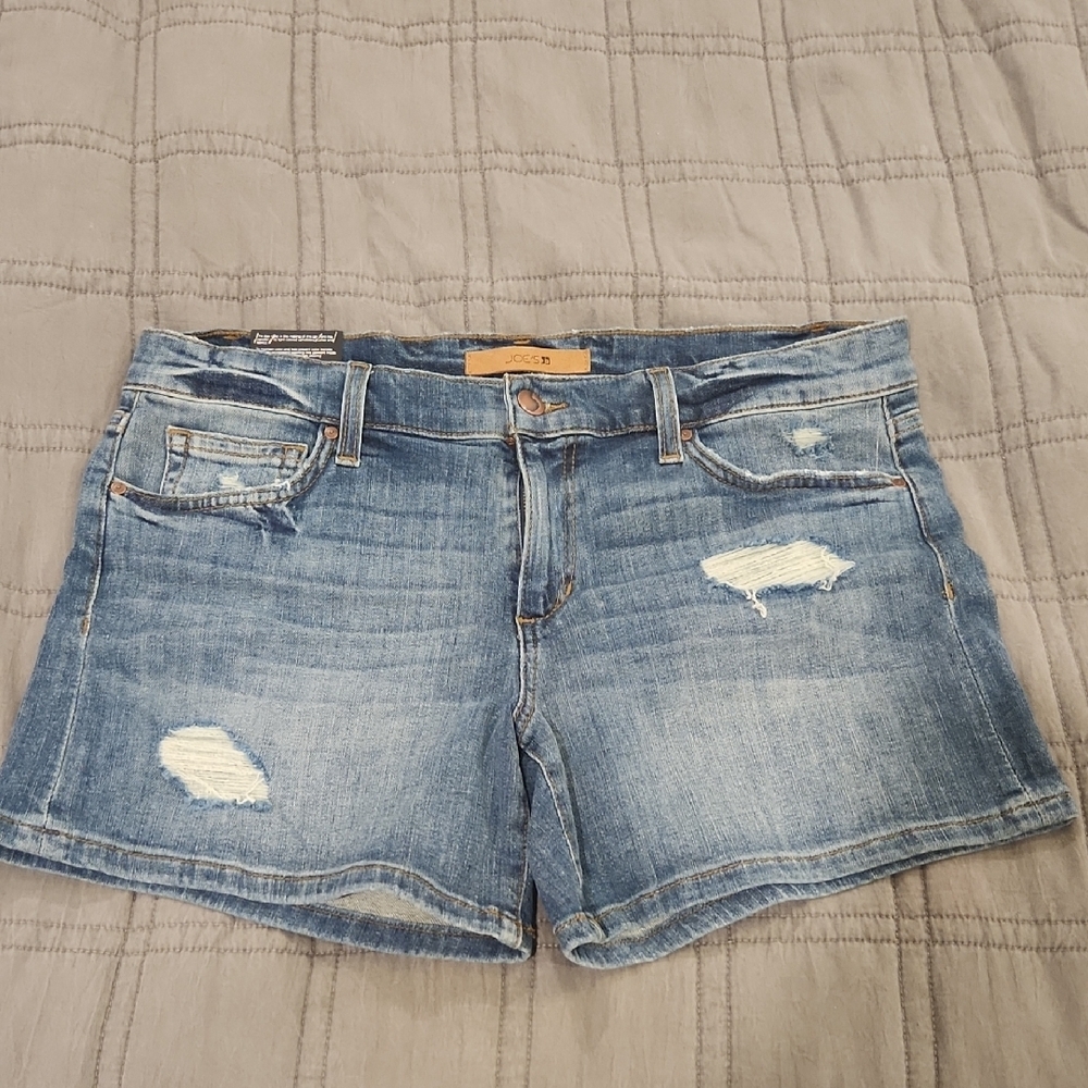 Joe's Jeans Light Blue Distressed "Kency" Rolled Jean Shorts Size 30, New W/tag!
